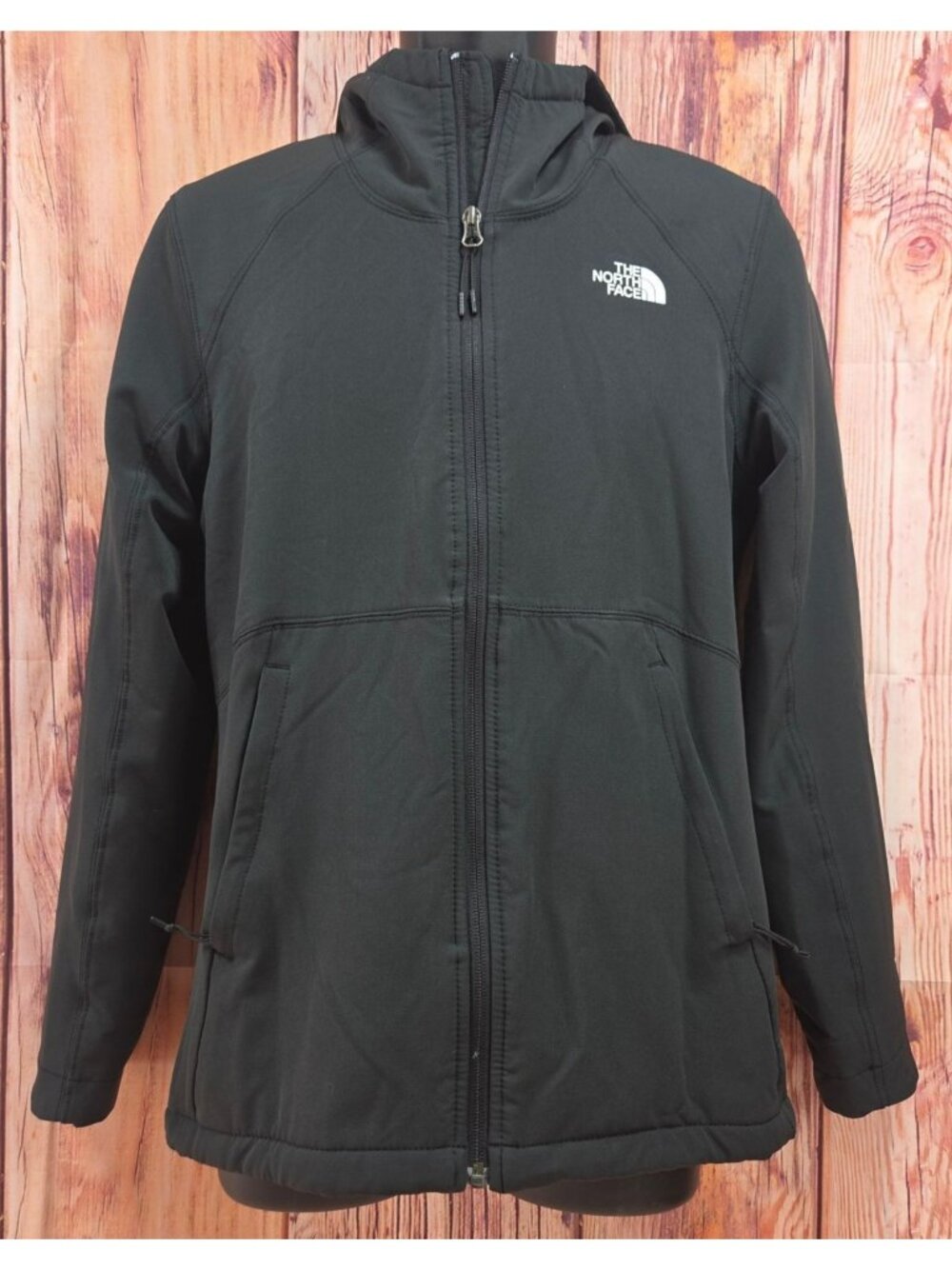 The North Face Womens Black Hooded Full-Zip Jacket Medium